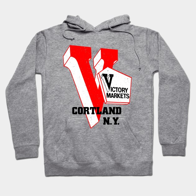 Victory Market Former Cortland NY Grocery Store Logo Hoodie by MatchbookGraphics